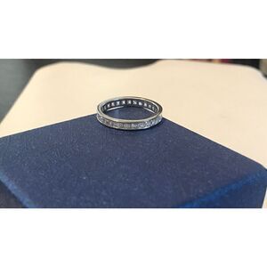 2Ct Princess Cut Diamond Simulant Eternity Bridal/Wedding Ring Sz 9.925 SS